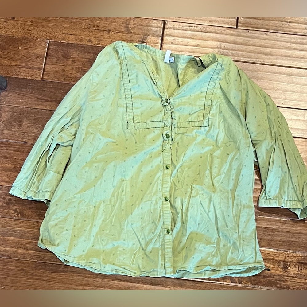 Old Navy XXL button up green shirt, EUC